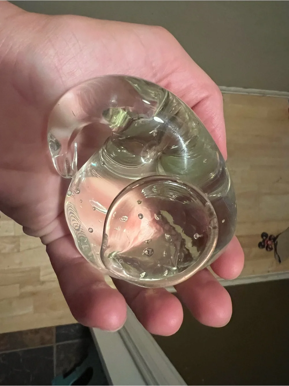 Elephant Hand-Blown Glass paperweight Clear